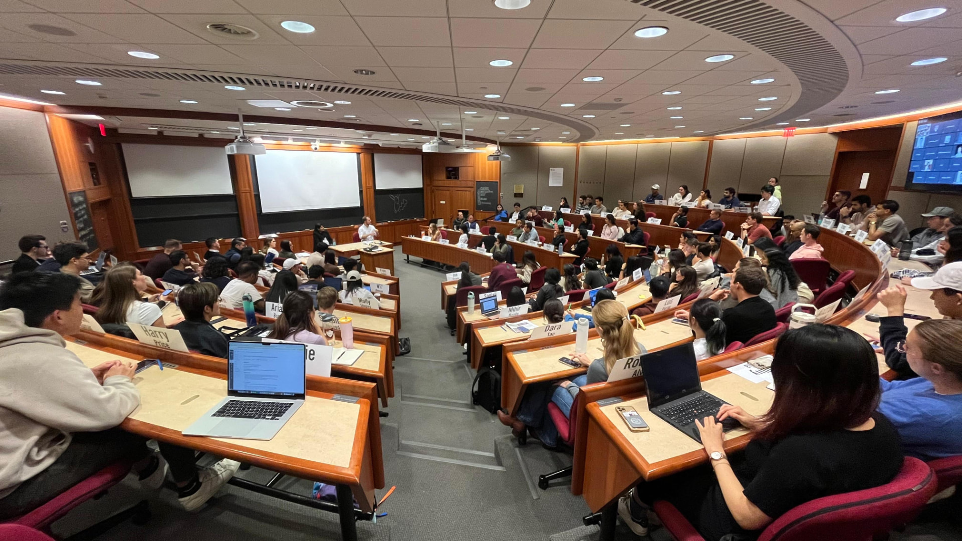 Students in an HBS classroom session